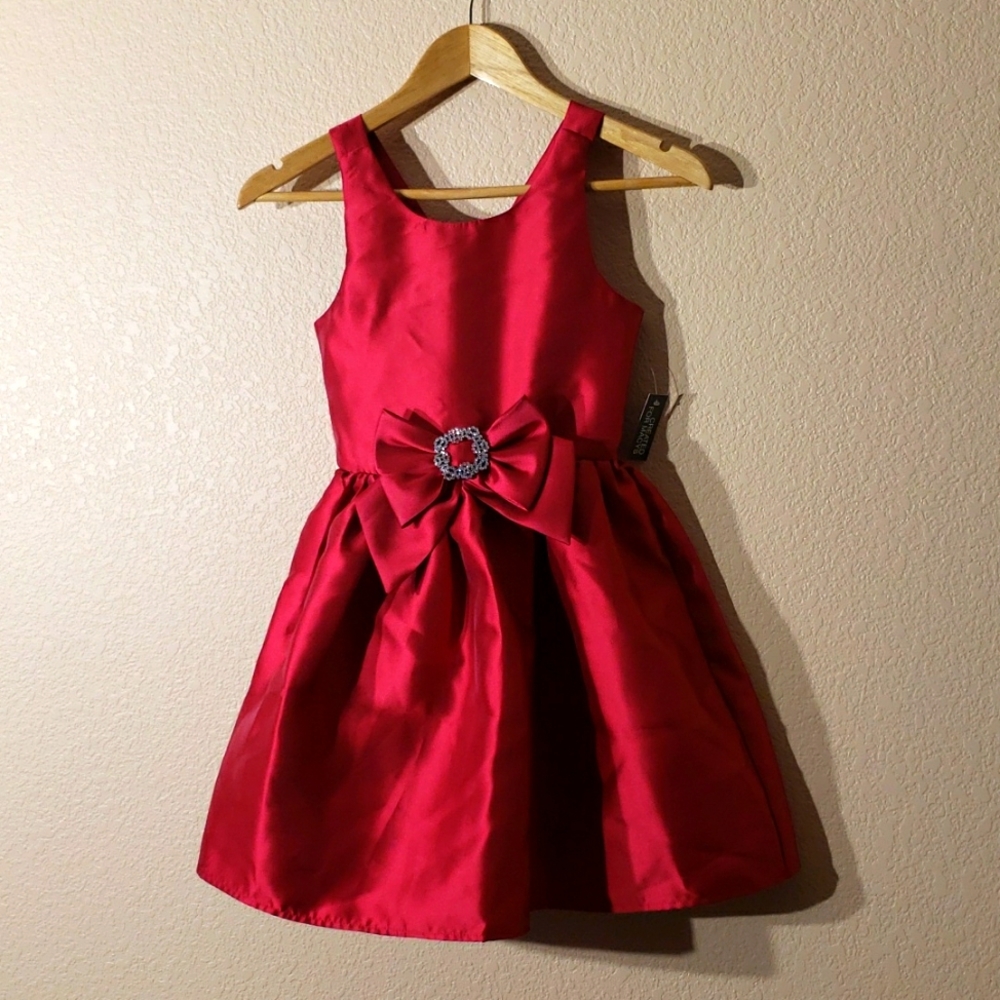 A red formal party dress